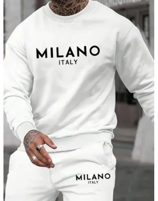 Erkek Uzun Kollu Baskı Detaylı Iki Iplik Takım