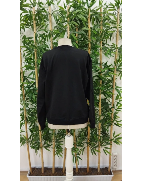 Erkek Uzun Kollu Bisiklet Yaka London Logo Baskılı Iki Iplik Sweat