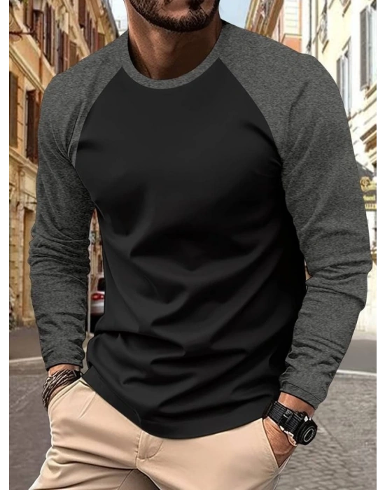 Erkek Uzun Kollu Bisiklet Yaka Viskon Iki Iplik Bluz