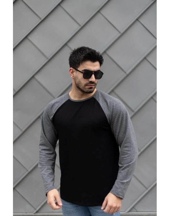 Erkek Uzun Kollu Bisiklet Yaka Viskon Iki Iplik Bluz