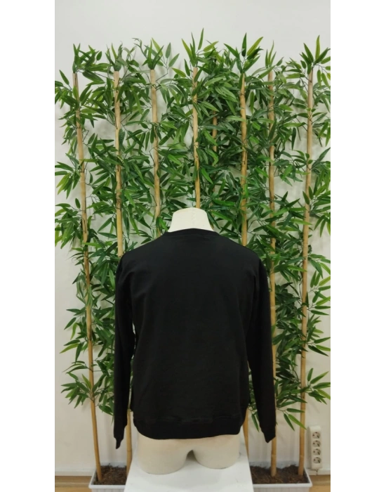 Erkek Uzun Kollu Bisiklet Yaka Yazı Baskılı Iki Iplik Bluz