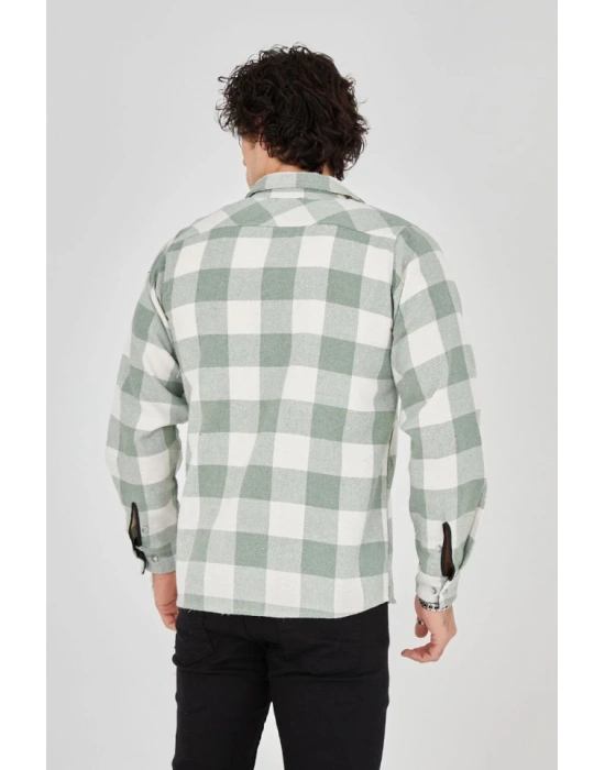 Erkek Uzun Kollu Oduncu Gömlek  int Yeşili