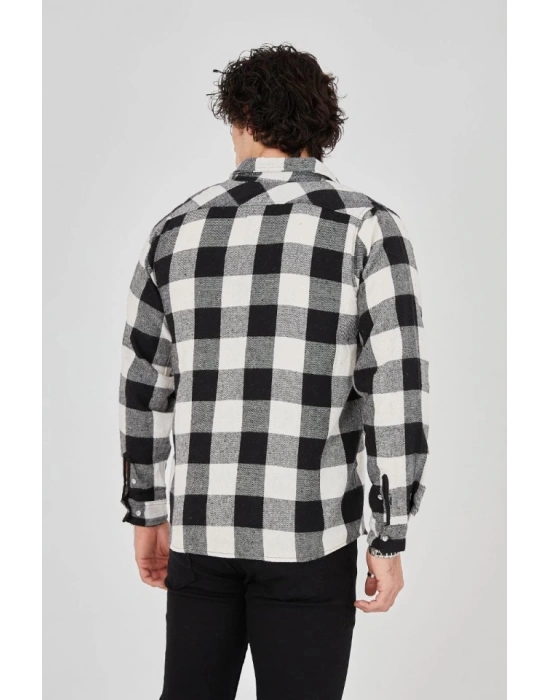 Erkek Uzun Kollu Oduncu Gömlek  Siyah