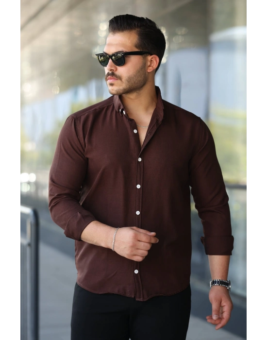 Erkek Uzun Kollu Regular Sofya Keten Gömlek