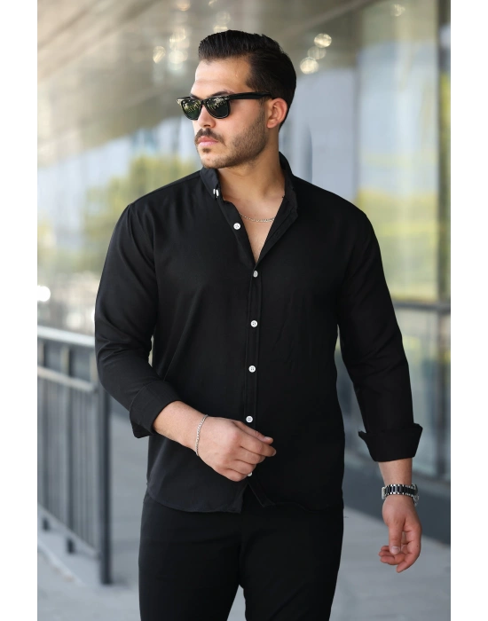 Erkek Uzun Kollu Regular ofya Keten Gömlek