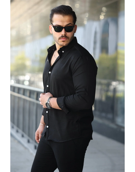 Erkek Uzun Kollu Regular ofya Keten Gömlek