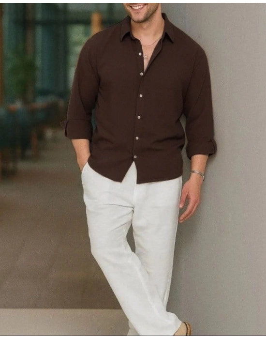 Erkek Uzun Kollu Regular Sofya Keten Gömlek