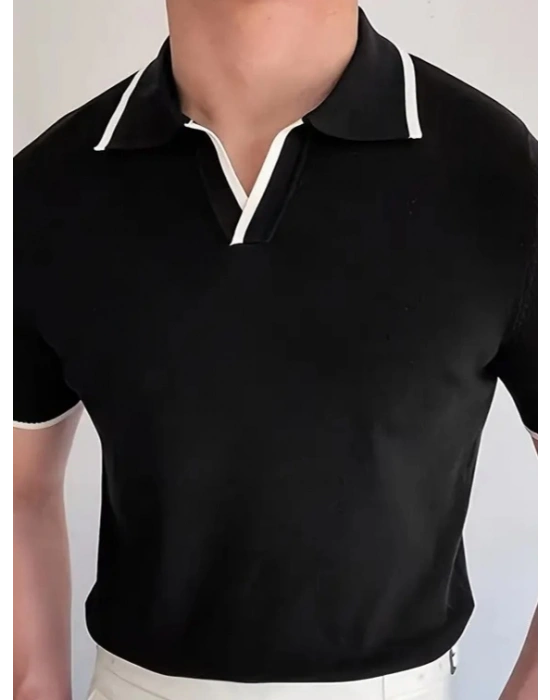 Erkek Uzun Kollu Yakalı Triko Tişört