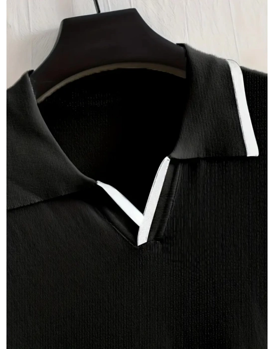 Erkek Uzun Kollu Yakalı Triko Tişört