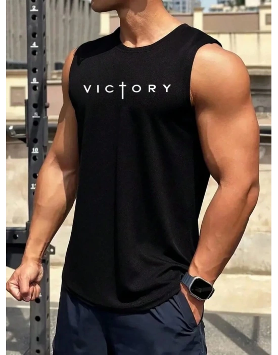 Erkek Victory Baskılı Süprem Kolsuz Tişört