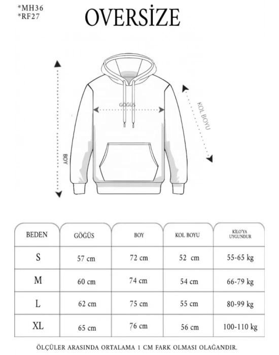 Erkek Yağ Yıkamalı Kapşonlu Double Oversize Üç İplik Pamuklu weatshirt  iyah