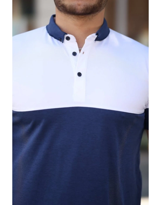 Erkek Yakalı çift Renk Kısa Kollu Tshirt