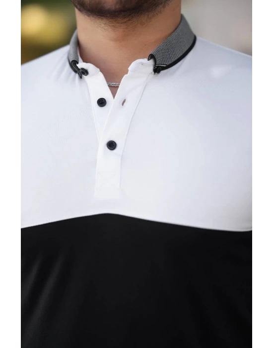 Erkek Yakalı çift Renk Kısa Kollu Tshirt
