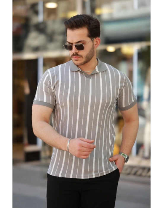 Erkek Yakalı örme Kumaş Kısa Kollu Tshirt
