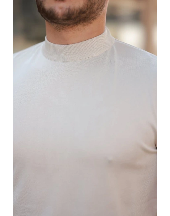 Erkek Yarım Balıkçı Yaka Kısa Kollu Tişört