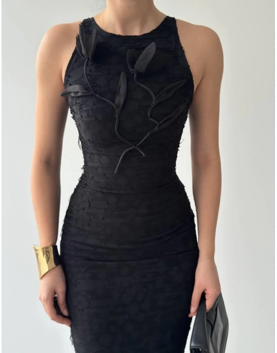 ers Çiçek Detaylı Elbise