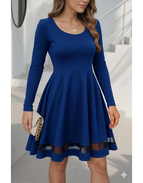 Etek Tül Detay Krep Elbise