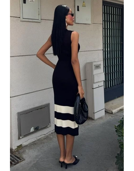 Etek Ucu Şerit Detaylı Triko Elbise 2831