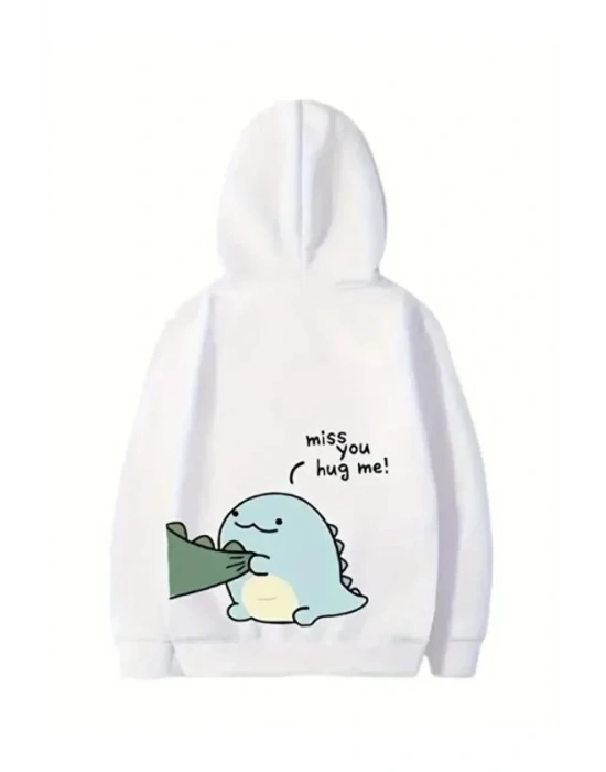evgililer Günü Baskılı Oversize Kapüşonlu weatshirt Hoodie  Beyaz