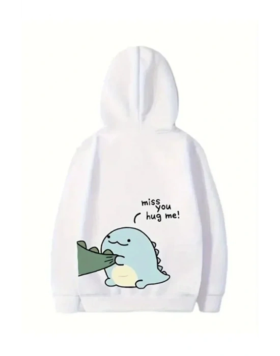 evgililer Günü Özel Unisex Kapüşonlu Baskılı Oversize weatshirt  Beyaz