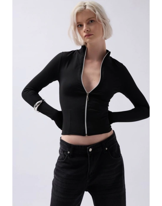 Fermuar Detaylı Bluz