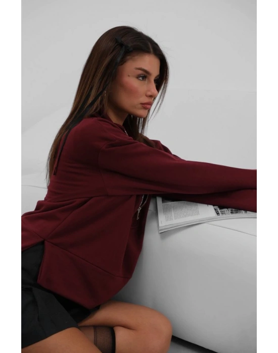 Fermuar Ve Dikiş Detaylı weatshirt