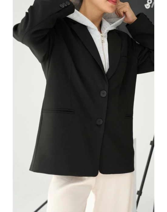 Fermuarlı Ceket  SiyahGri