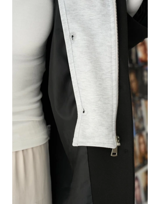 Fermuarlı Ceket  SiyahGri