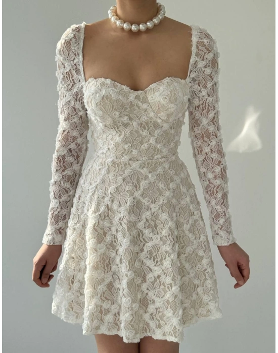 Fers Çiçek Detay Elbise