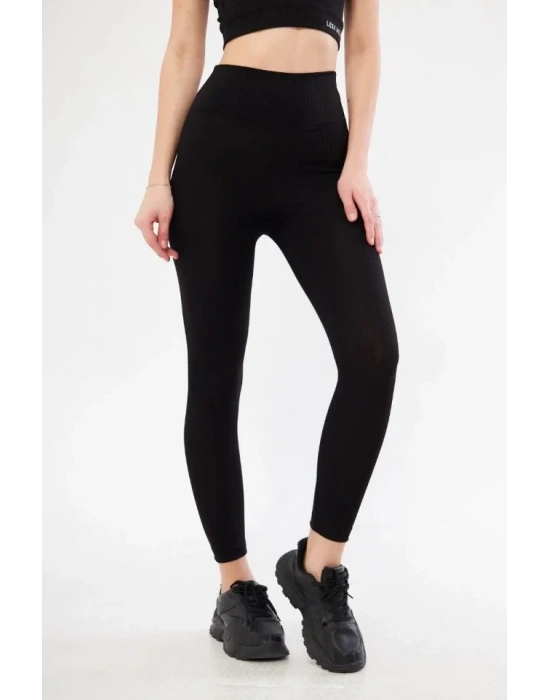 Fitilli Full Likralı Yüksek Bel Toparlayıcı Tayt Günlük Ve por Kullanım  iyah