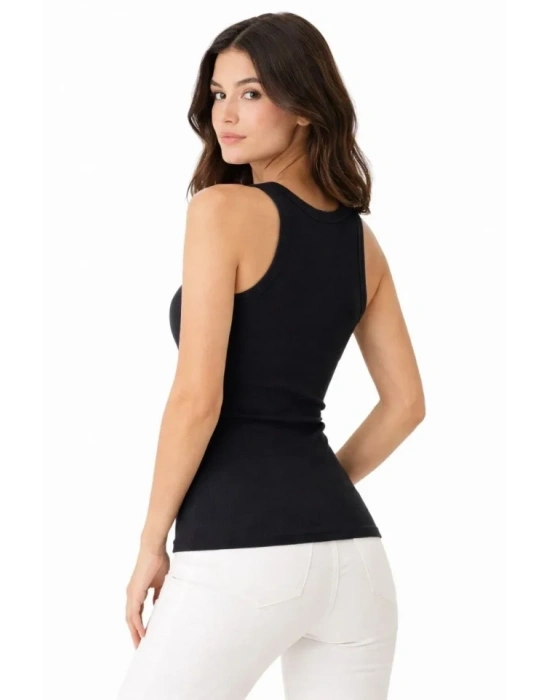 Fitilli ikralı Kaşkorse Atlet Vücuda Oturan Basic Şıklık  iyah