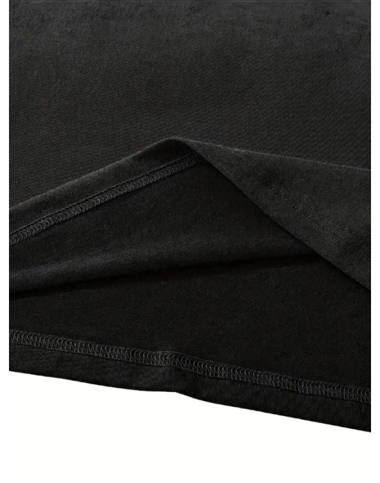 Fiyonk Baskılı iyah Oversize Unisex Tshirt iyah