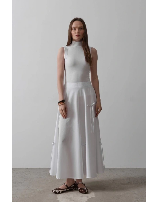 Fiyonk Kloş Etek  Beyaz