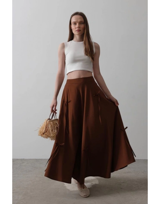 Fiyonk Kloş Etek  Kahve