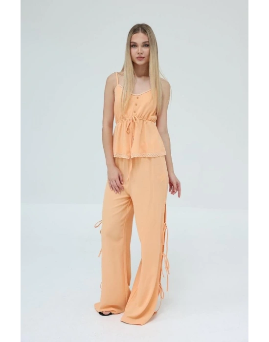 Fiyonklu Bluz Takım  Kavuniçi