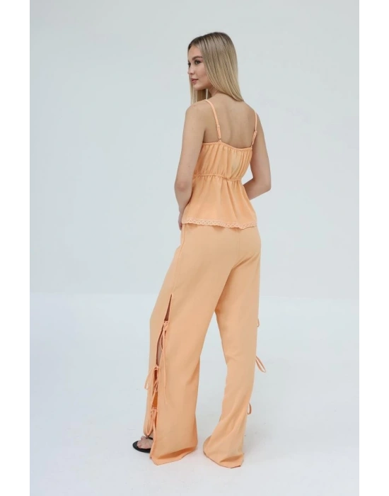 Fiyonklu Bluz Takım  Kavuniçi