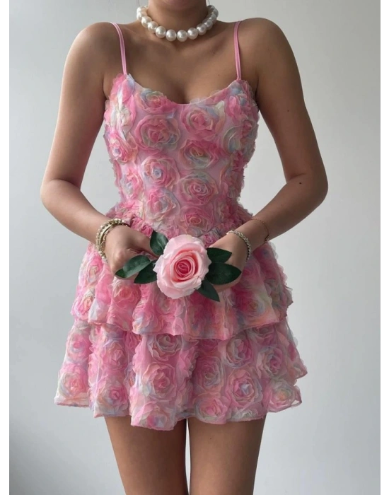 Flora İp Askılı Elbise