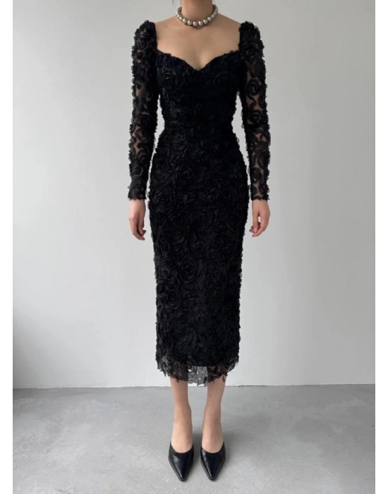 Folers Çiçek Desenli Elbise