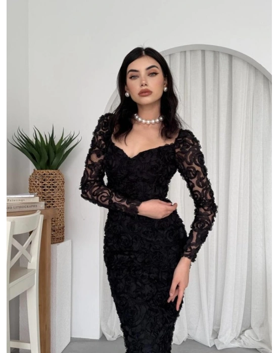 Folers Çiçek Desenli Elbise