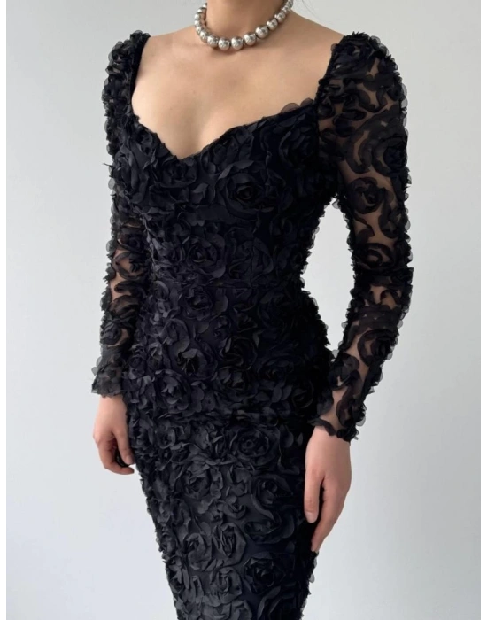 Folers Çiçek Desenli Elbise