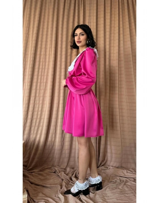 Fuşya Bebe Yakalı Elbise
