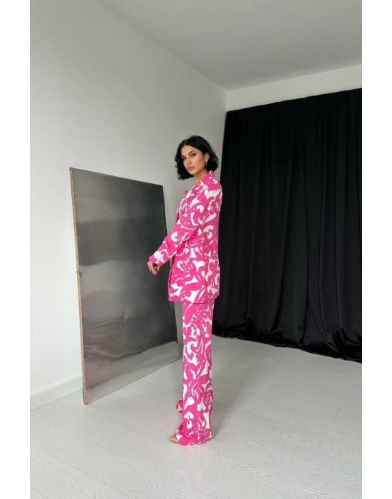 Fuşya Ceket Ve Pantolon Takım