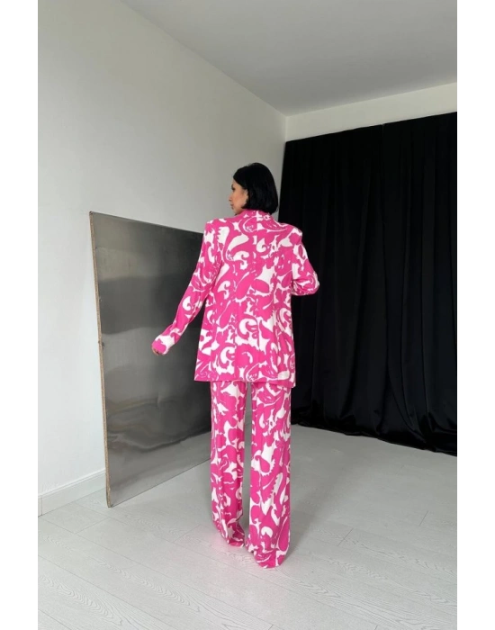 Fuşya Ceket Ve Pantolon Takım