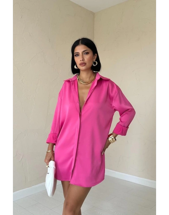 Fuşya Çıtçıtlı aten Gömlek