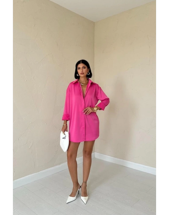 Fuşya Çıtçıtlı aten Gömlek