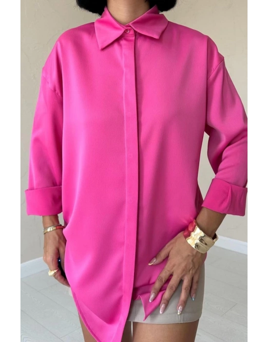 Fuşya Çıtçıtlı aten Gömlek