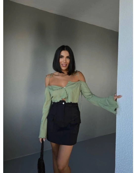 GABARDİN KIA ETEK CEP DETAYI  iyah