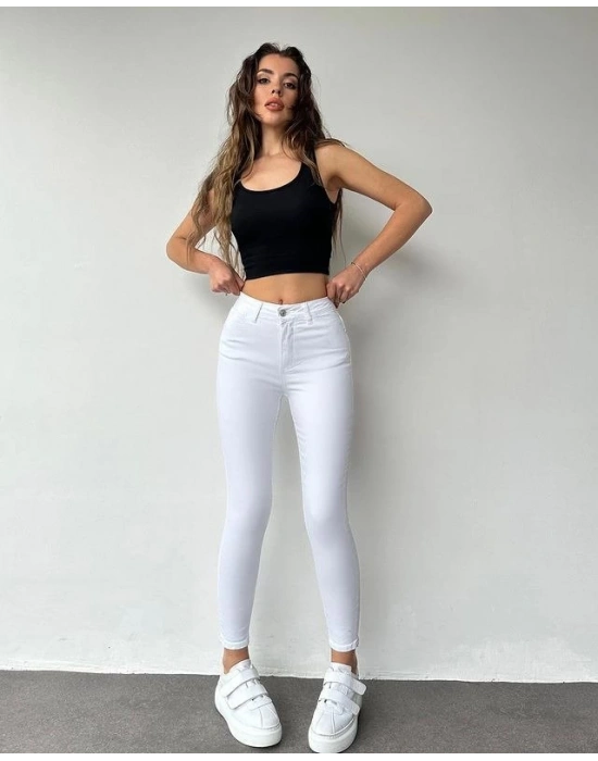 Gabardin Kumaş Yüksek Bel Pantolon 94cm XLbel36cm