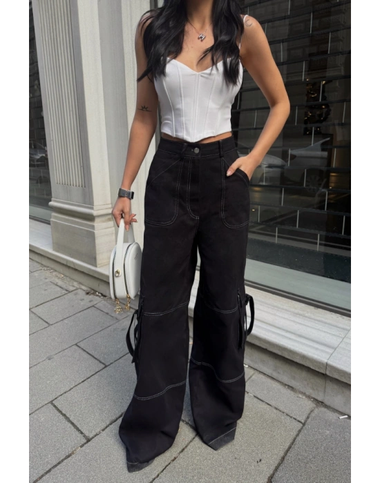 GABARDİNKARGO PANTOLON  Siyah