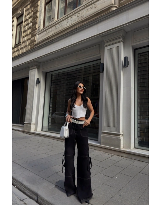 GABARDİNKARGO PANTOLON  Siyah